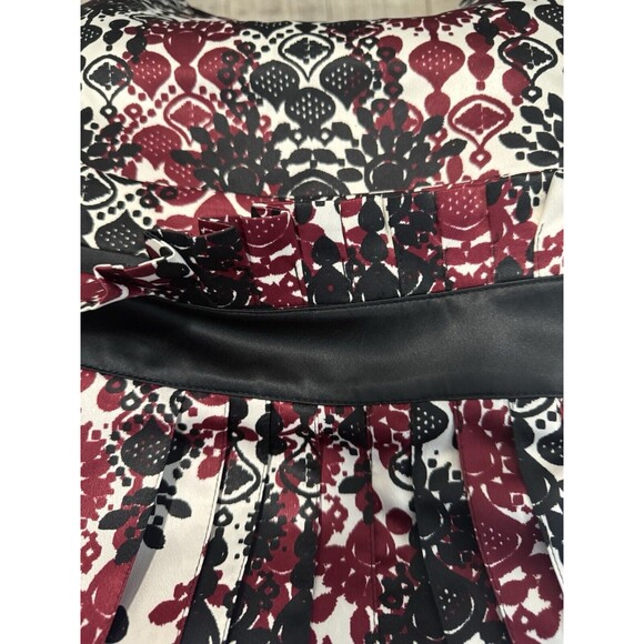 NWT Worthington Womens Size 12 Pleated Tulle Trim Floral Gothic Grunge Zip Aline - Picture 3 of 7